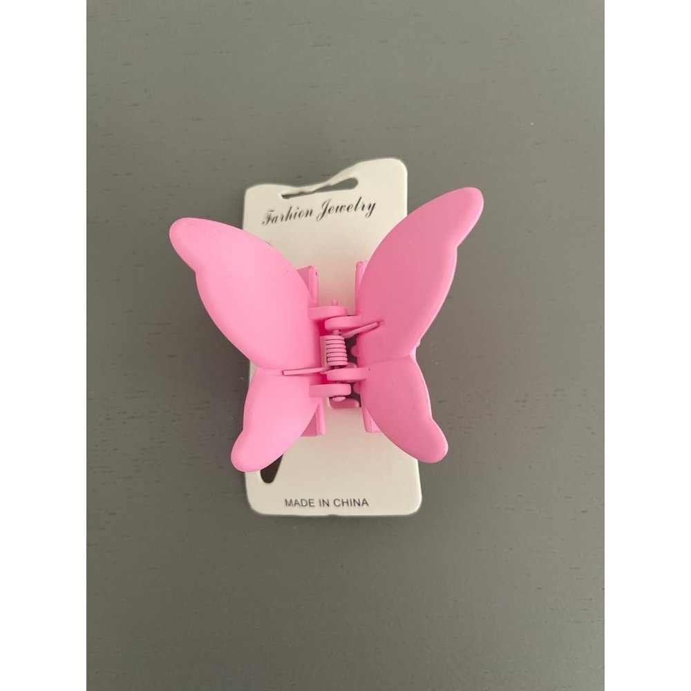 NEW LIGHT PINK BUTTERFLY HAIR CLIP SOFT MATTE COLOR HAIR ACCESSORIES